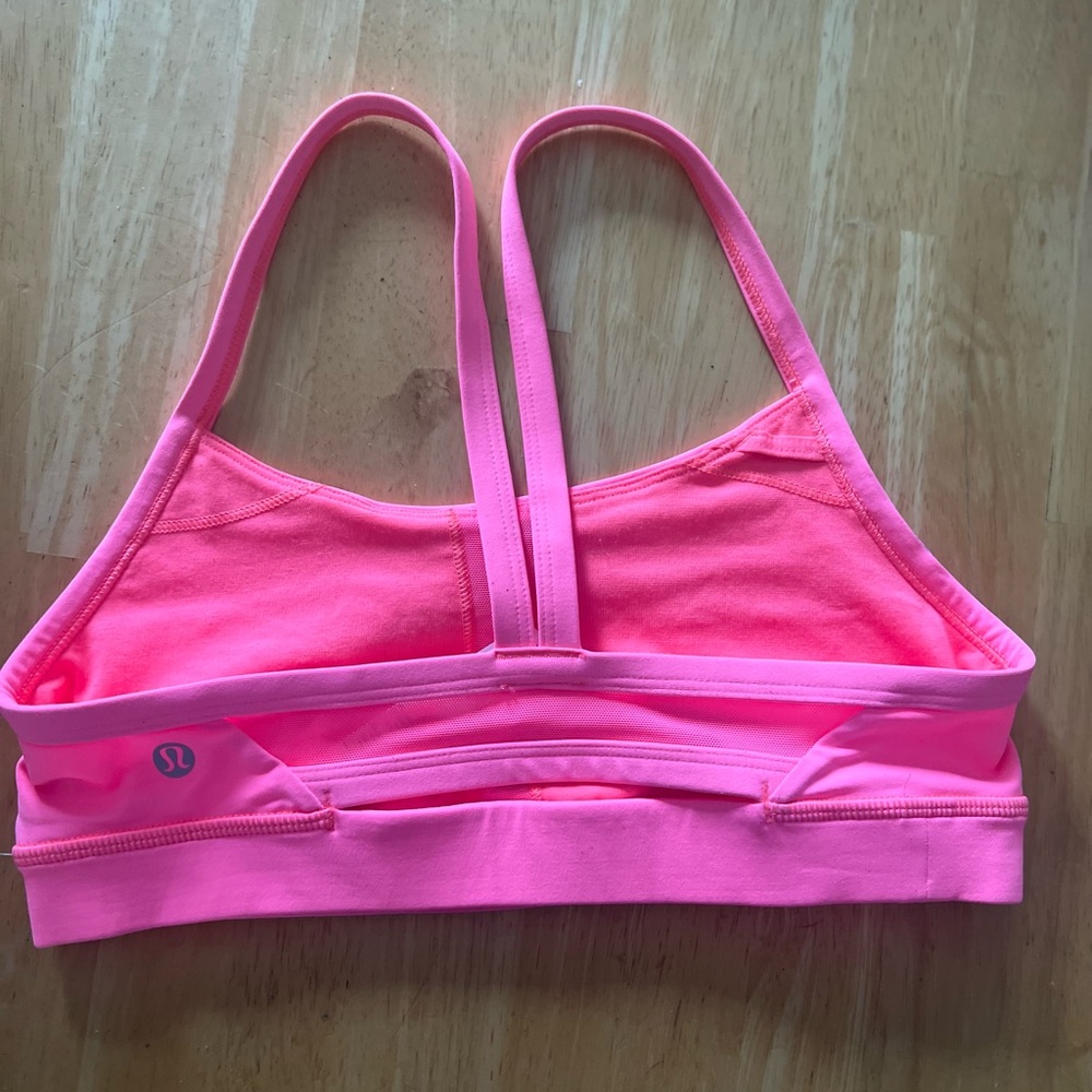 Neon Pink Lululemon Rise and Run Sports Bra - Picture 7 of 7